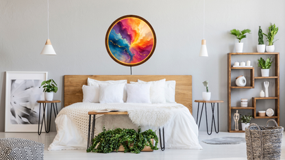Abstract LED Wall Art, Colorful Round Light Decor, Modern Acrylic Lamp