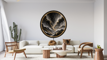 Mystic Mountain LED Wall Art, Black Gold Acrylic Night Light