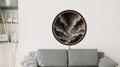 Mystic Mountain LED Wall Art, Black Gold Acrylic Night Light