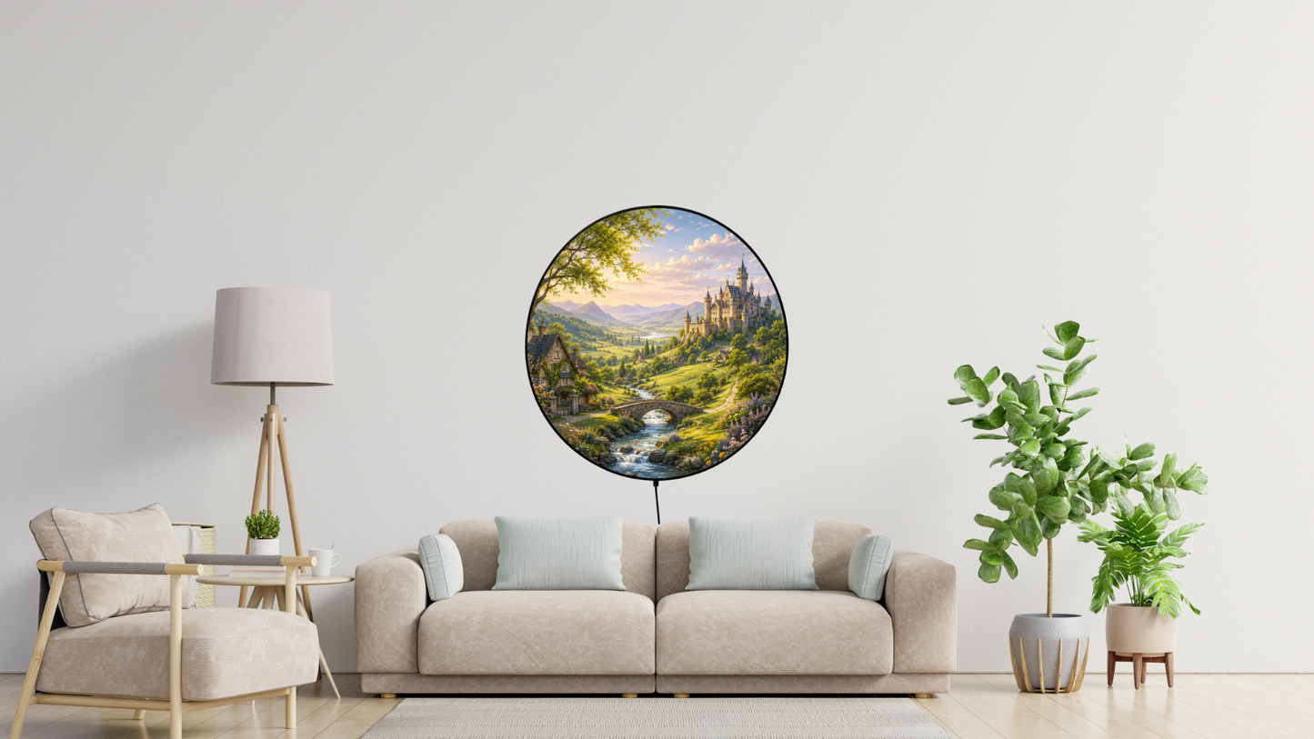European Countryside LED Wall Decor, Cottagecore Acrylic Night Light