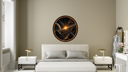 Cosmic Asteroid LED Wall Art, Planetary Space Decor, Lighted Wall Hanging