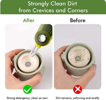 3-in-1 Cleaning Brush Water Bottle Lid Cleaning Brush Multi-Purpose U-Shaped Cup Crevice Cleaning Brush Silicone Cleaner