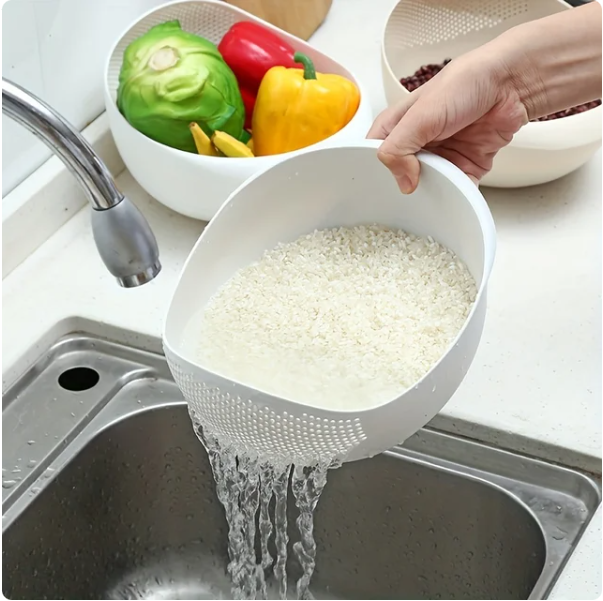 1 Piece of Rice Drainage Basket Rice Filter Fruit and Vegetable