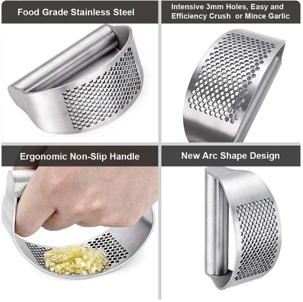 Stainless Steel Garlic Press Squeezer Manual Garlic Ginger