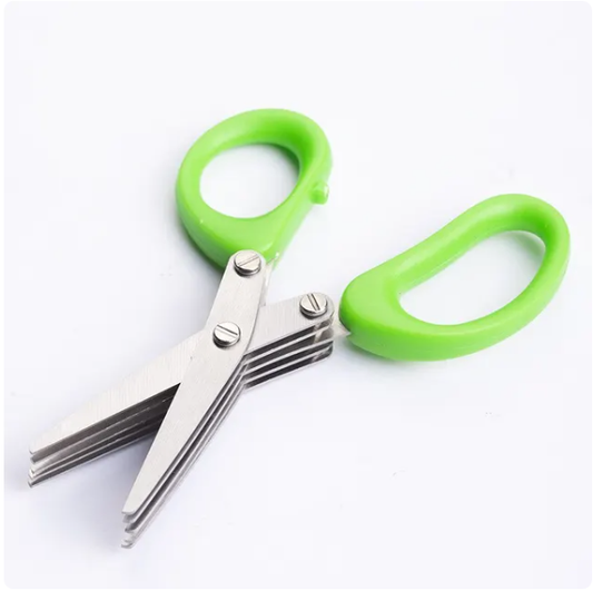 Multifunctional Muti Layers Stainless Steel Knives Kitchen Scissors Scallion Cutter Herb Laver Spices Cook Cut Scissor