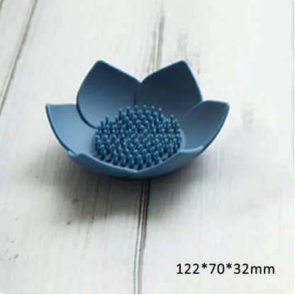 Lotus Flower Soap Dish Non-Slip Bathroom Shower Soap Tray Kitchen Silicone Sinks