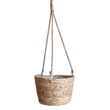 Macrame Hanging Planter, Jute Rope Woven Plant Basket for Indoor & Outdoor Use