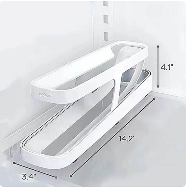 Automatic Scrolling Egg Rack Holder Storage Organizer Rolldown Refrigerator Box